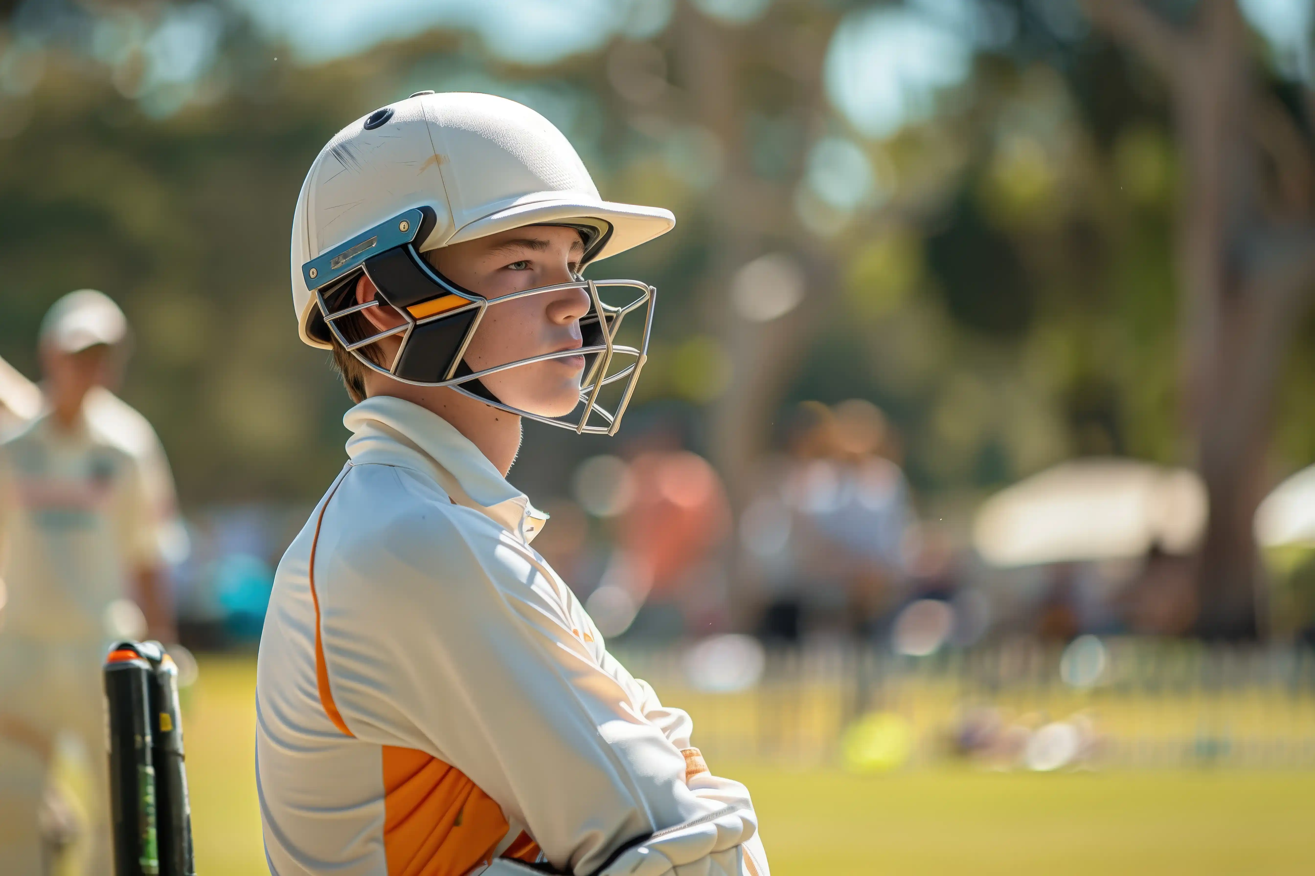 Cricket player in action